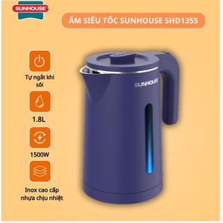 Ấm siêu tốc inox 2 lớp 1.8l sunhouse shd1355