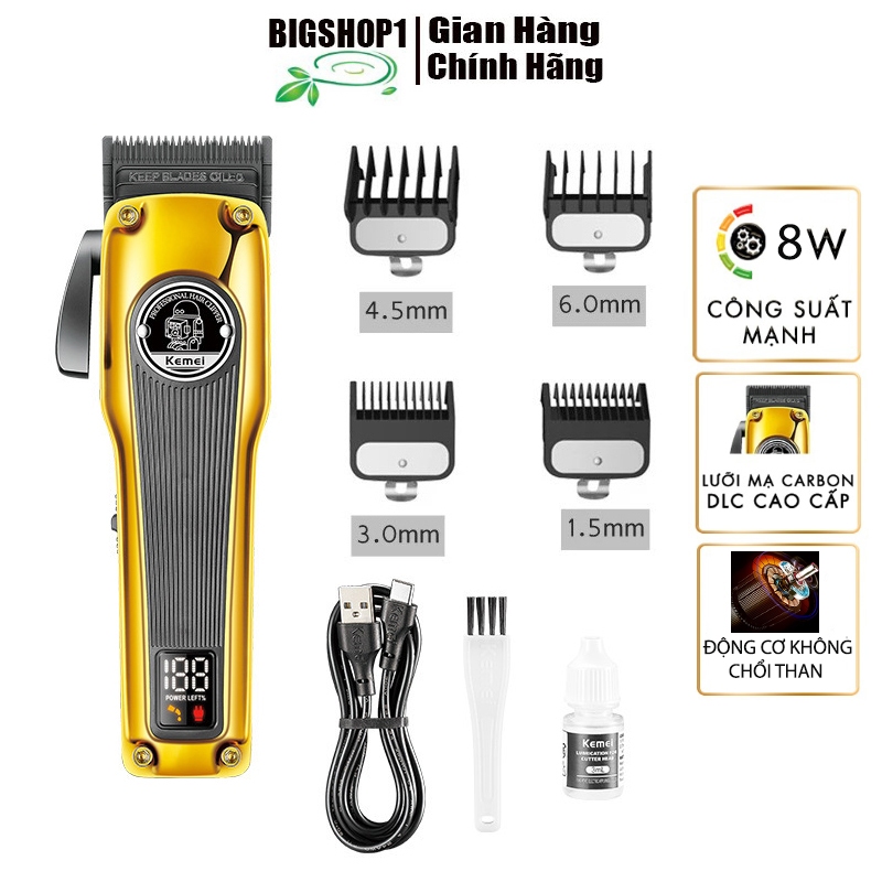 tông đơ cắt tóc kemei km-1825,động cơ không chổi than