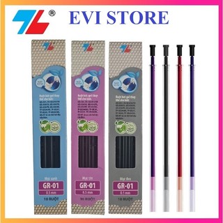  Vỉ 10 ruột bút gel nước Thiên Long GR-01   GR01 ngòi 0.5mm thay cho các loại bút gel dạng đậy nắp 