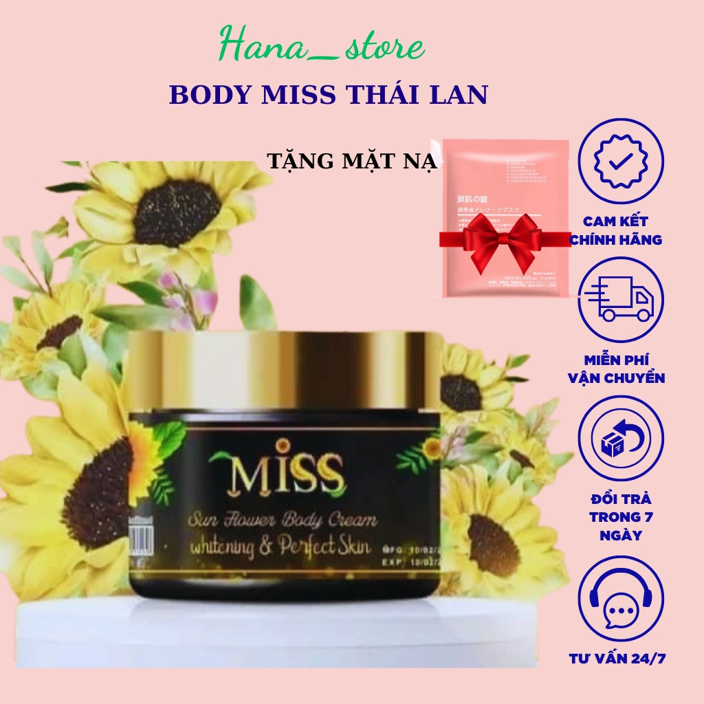 Kem dưỡng trắng da,kem body miss Thái Lan -Chính hãng dưỡng trắng make up,chống nắng,hiệu quả cho ch