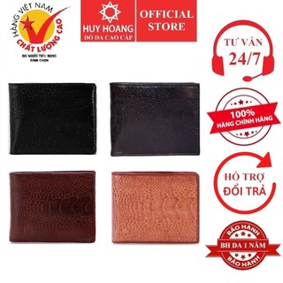Ví nam Huy Hoàng da đà điểu da trơn màu đen, nâu đất, nâu đỏ, vàng bò HP2426-27-28-29