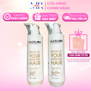 Dầu gội xả Luxliss dưỡng tái tạo cấu trúc tóc Protects Your Amazing Hair KERATIN Daily Care 500mlx2 | HAIRSHOP MINRY