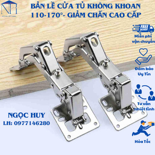 Bản lề không khoan 110°-170°, bản lề gập thông minh, bản lề giảm chấn cho tủ bếp