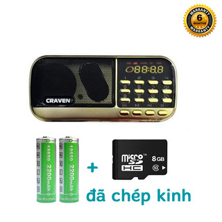 [KÈM THẺ HOẶC KHÔNG THẺ] Loa đa năng Craven CR-836s chức năng FM/Thẻ nhớ/USB/Tai nghe/Đèn Pin - dung lượng 4400mah (đỏ)