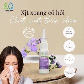 Xịt viêm xoang mũi sinh dược cỏ hôi Come On 30ml, xịt viêm xoang thiên nhiên hỗ trợ dứt điểm xoang cấp và mãn tính