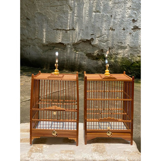 Lồng chim khuyên lồng hút mật lồng chim ráp sẵn đủ phụ kiện bằng trúc 20x30cm lồng chim thế an an