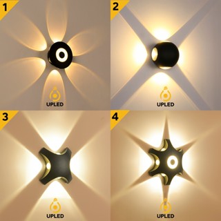 Đèn Treo Tường Ngoài Trời Hiện Đại Hắt Sáng 4 Hướng Hợp Kim Nhôm Chống Nước UPLED