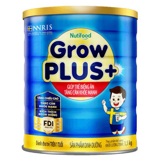 Sữa bột nuti Growplus xanh tăng cân lon 1,5kg