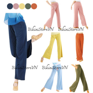   Có sẵn  Quần tập Múa Cổ Trang có Túi QM33 - Quần Dài Nữ Tập Thể Dục - Quần Suông Ống Rộng LOE - Quần thun dài mặc nhà 