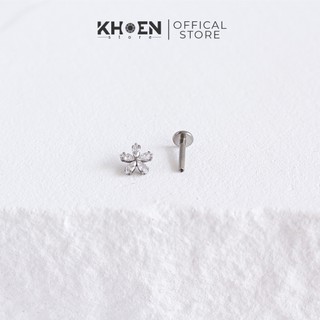 Khuyên tai Hoa mai thon - Titanium G23 - Khoen store