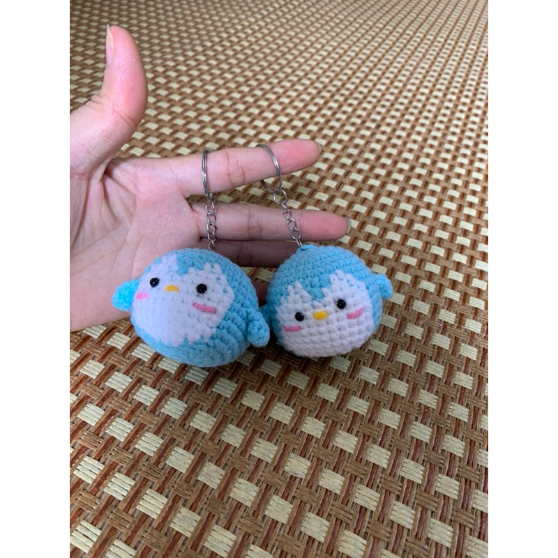 móc khoá chim cánh cụt len