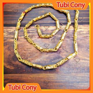 Dây chuyền nam ống trúc mạ vàng 18k cao cấp - Đeo sang như đại gia