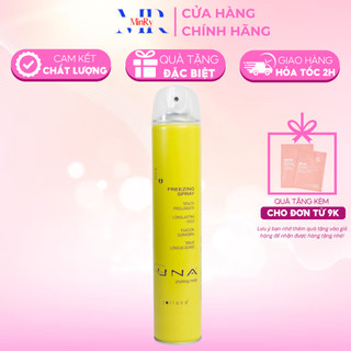 Gôm UNA xịt cứng giữ kiểu tự nhiên Freezing Spray 500ml, định hình giữ nếp tóc hiệu quả, bảo vệ tóc | HAIRSHOP MINRY