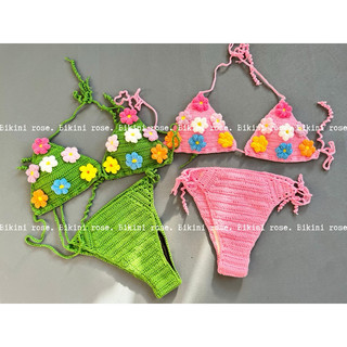 Sét bikini len móc nhiều màu đi biển mã br04