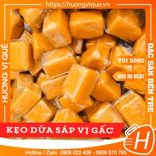 Kẹo Dừa Sáp Vị Gấc - Túi 500g - Đặc Sản Xứ Dừa Bến Tre
