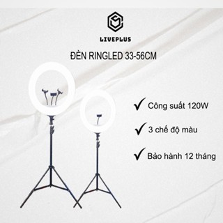 Bộ Đèn Livestream 33 56 cm chụp ảnh quay video bán hàng, Đèn Tròn Livestream spa makeup quay Tiktok chuyên nghiệp