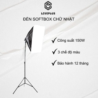 Bộ đèn studio chiếu sáng chụp ảnh, quay phim, Livestream, hỗ trợ sáng studio, Đèn Softbox Chữ Nhật hắt sáng 50x70cm