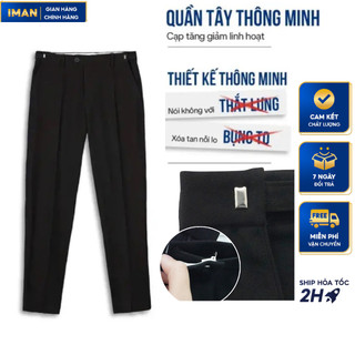Quần Âu Nam Chỉnh Cạp Vải Chéo 79 Cao Cấp, Quần Tây Nam Công Sở Thông Minh Co Dãn, Chống Nhăn Xù Hàng VNXK - iMan Store