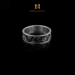Nhẫn bạc nami space nam/nữ s925 lá phong rt027