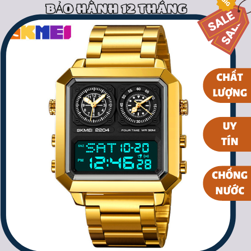 Đồng Hồ Nam SKMEI Mặt Vuông, Đồng Hồ Điện Tử Thể Thao Đa Chức Năng Dạ Quang Đồng Hồ Điện Tử Chống nư