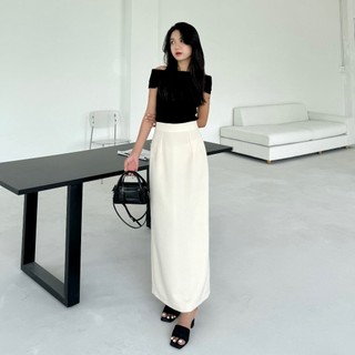 PHIÊN BẢN MỚI Chân váy xuông 93cm xẻ tà sau, chân váy xuông dài cải tiến tôn dáng, có xẻ tà sau, thiết kế Dens clothin