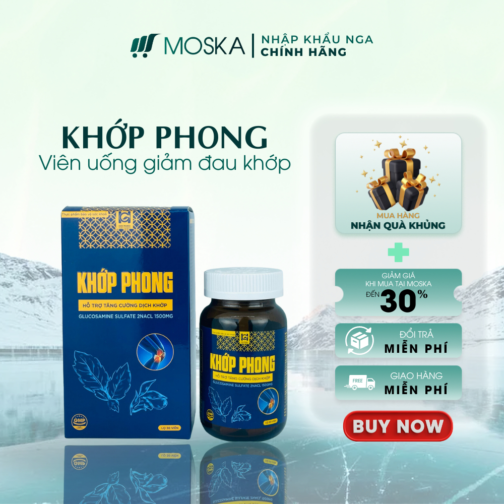 Viên Uống Hỗ Trợ Giảm Đau Xương Khớp, Đau Vai Gáy Thoát Vị Đĩa Đệm Khớp Phong 30 viên| Moska Shop