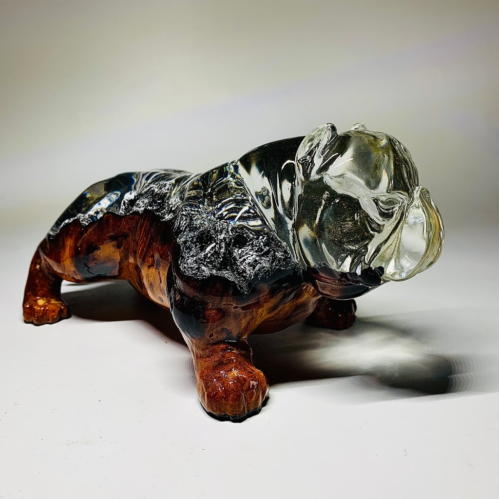 Tượng bull dog , Tượng Epoxy, Tượng resin, tượng gỗ, chó bulldog, chó, epoxy