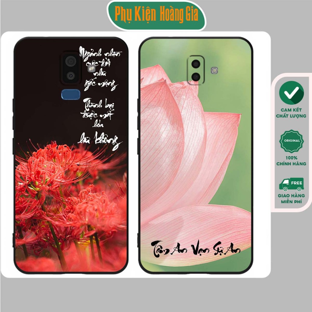 Ốp lưng Samsung J6 2018 / Samsung J6 Plus / J6+ / Samsung J8 tpu bảo vệ camera in hình tranh chữ thư