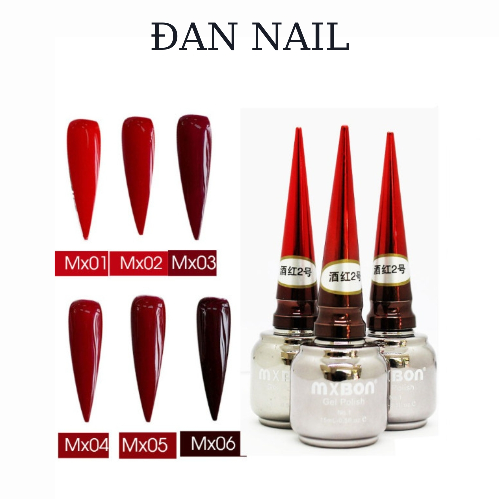 Sơn gel đỏ Mxbon 6 màu Hàn Quốc siêu mướt tách lẻ, sơn gel mxbon