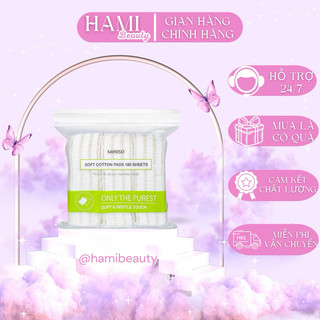 Bông tẩy trang Miniso 180 miếng Nhật Bản, Only The Purest