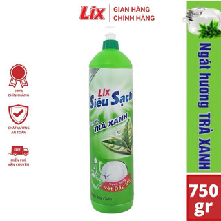 Nước rửa chén lix siêu sạch trà xanh 750g