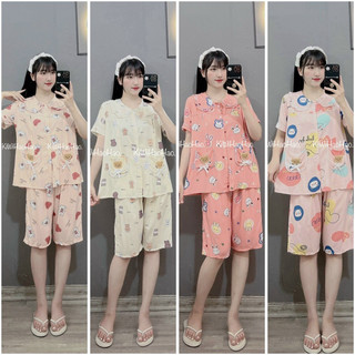 Bộ lanh ngố bầu và sau sinh cho con ti 2in 1-Bộ Bầu Lanh hè Lửng thời trang