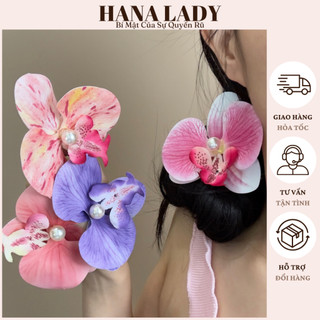 Kẹp tóc hoa lan hồ điệp - kẹp tóc hoa hot trend nhiều màu pkt14