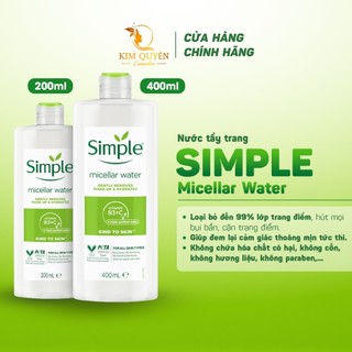 NƯỚC TẨY TRANG SIMPLE 400ML/200ML ( hàng công ty chính hãng)