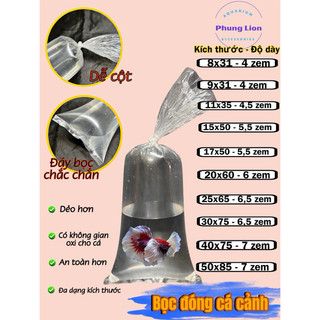 Bọc đóng cá cảnh, betta, guppy, tép, cây thuỷ sinh với nhiều kích thước