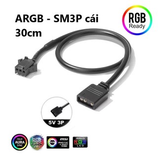 Dây cáp chuyển đổi led argb 3pin 5v sang sm3p cái dài 30cm nối dây led sync main hàng mới