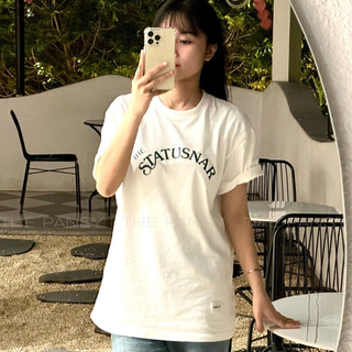 (SẴN) Áo phông thời trang unisex FORM RỘNG tay lỡ logo in THE STATUSNAR có sẵn thepansy