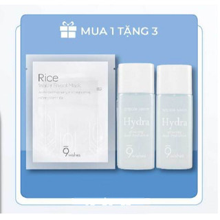  Combo 2 Tinh chất dưỡng ẩm 9 Wishes Hydra Serum 8ml & 1 Mặt nạ gạo 9 Wishes Rice Water