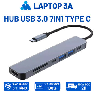 Bộ chia cổng hub usb type c 3.0 hdmi 7 trong 1, cổng chuyển đổi hub type-c usb 3.0 sd tf cho laptop surface mac