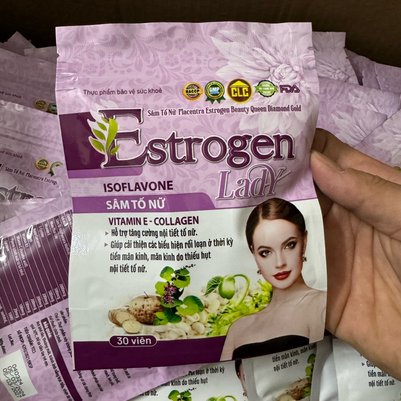 Viên uống đẹp da Sâm tố nữ mầm đậu nành SÂM NGỌC NỮ QUEEN SPA ESTROGEN LADY  tăng cường nội tiết tố nữ