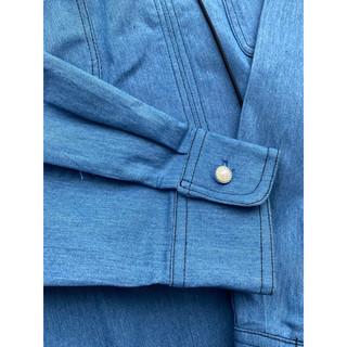 (Sẵn) Áo sơ mi denim buộc dây kiểu retro