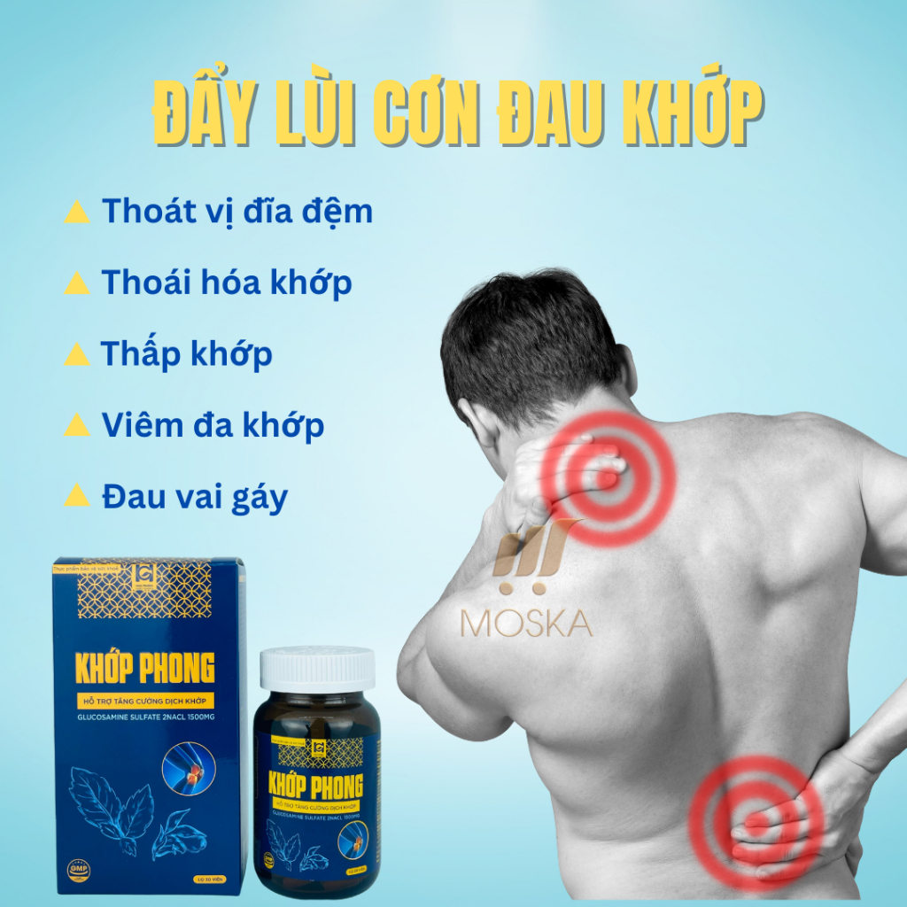 Viên Uống Hỗ Trợ Giảm Đau Xương Khớp, Đau Vai Gáy Thoát Vị Đĩa Đệm Khớp Phong 30 viên| Moska Shop