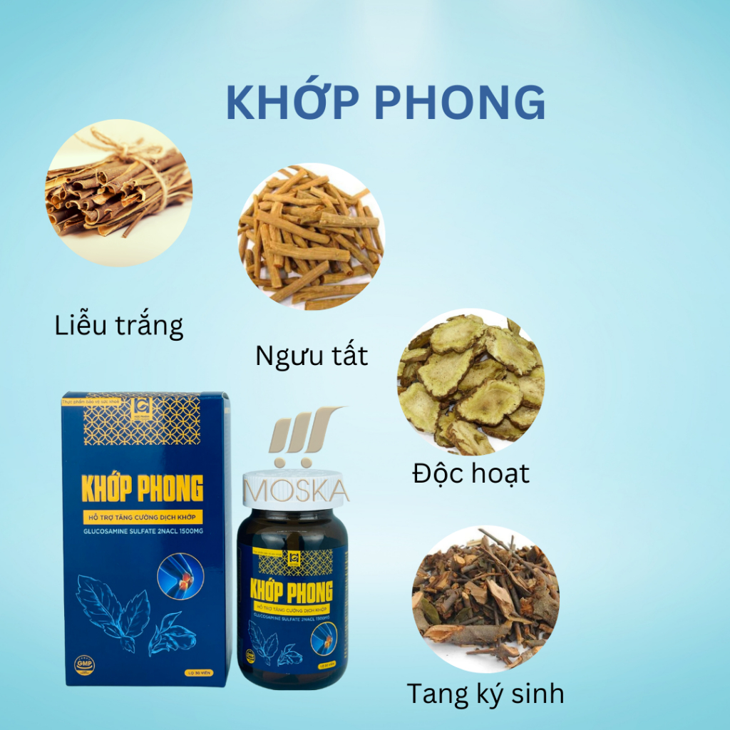 Viên Uống Hỗ Trợ Giảm Đau Xương Khớp, Đau Vai Gáy Thoát Vị Đĩa Đệm Khớp Phong 30 viên| Moska Shop