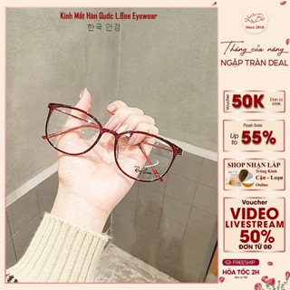 Gọng kính cận mắt tròn thời trang nam nữ Unisex L.BEE chất liệu nhưạ và kim loại cao cấp 8L72