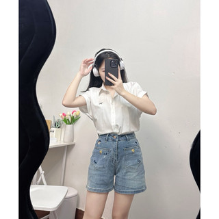 Quần jeans short nữ 3AN, chất liệu co giãn cao cấp