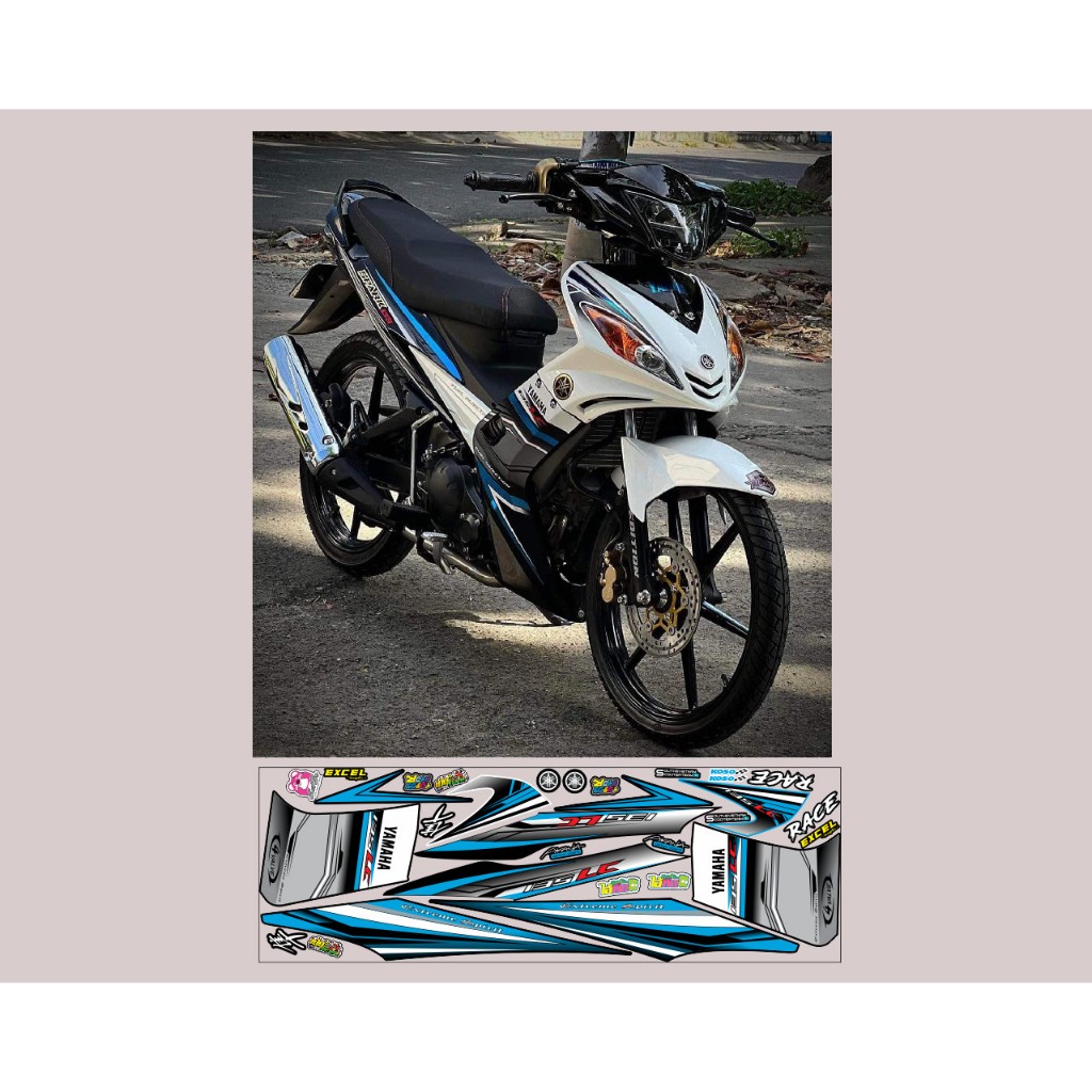 TEM RỜI EXCITER 2010 TRẮNG ĐEN XANH , TEM RỜI EXCITER 2010 KIỂNG ĐẸP 