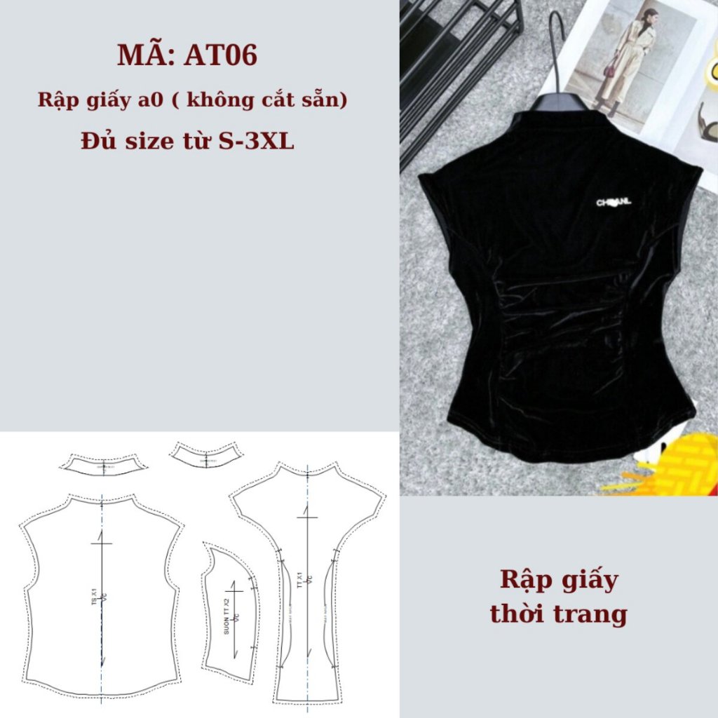 RẬP GIẤY A0 ÁO THUN AT06 ( KHÔNG CẮT SẴN )