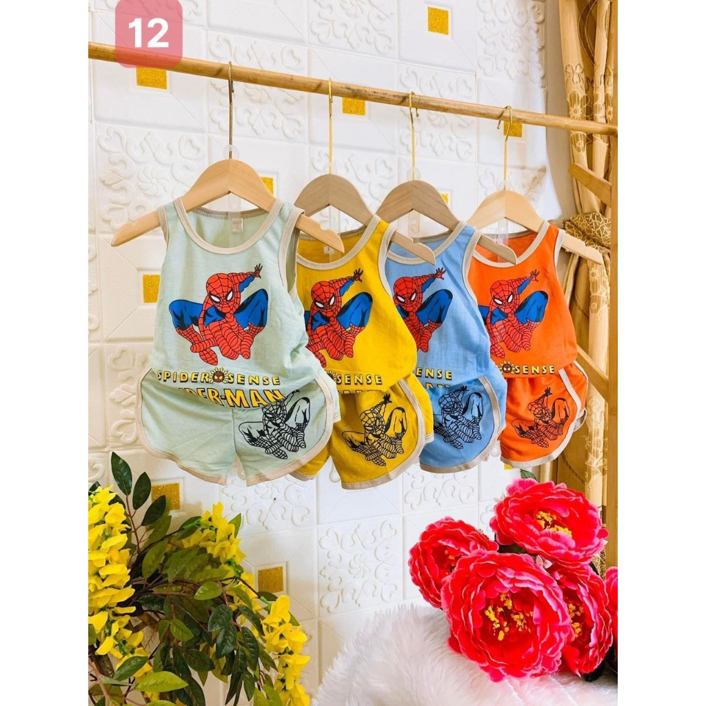 Bộ Quần Áo  Ba Lỗ Bé Trai Chất Cotton Cực Mát Bộ Ba Lỗ Bé Trai