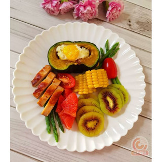 Đĩa sứ trắng gân hoa nổi dĩa sứ trắng