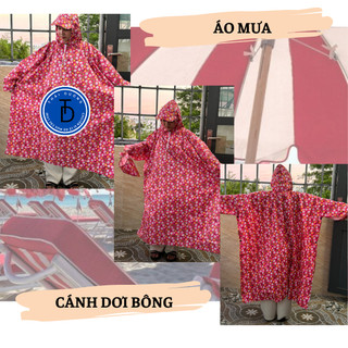 Áo Mưa cánh dơi bông, xẻ tà bông 1m2 họa tiết xinh xắn
